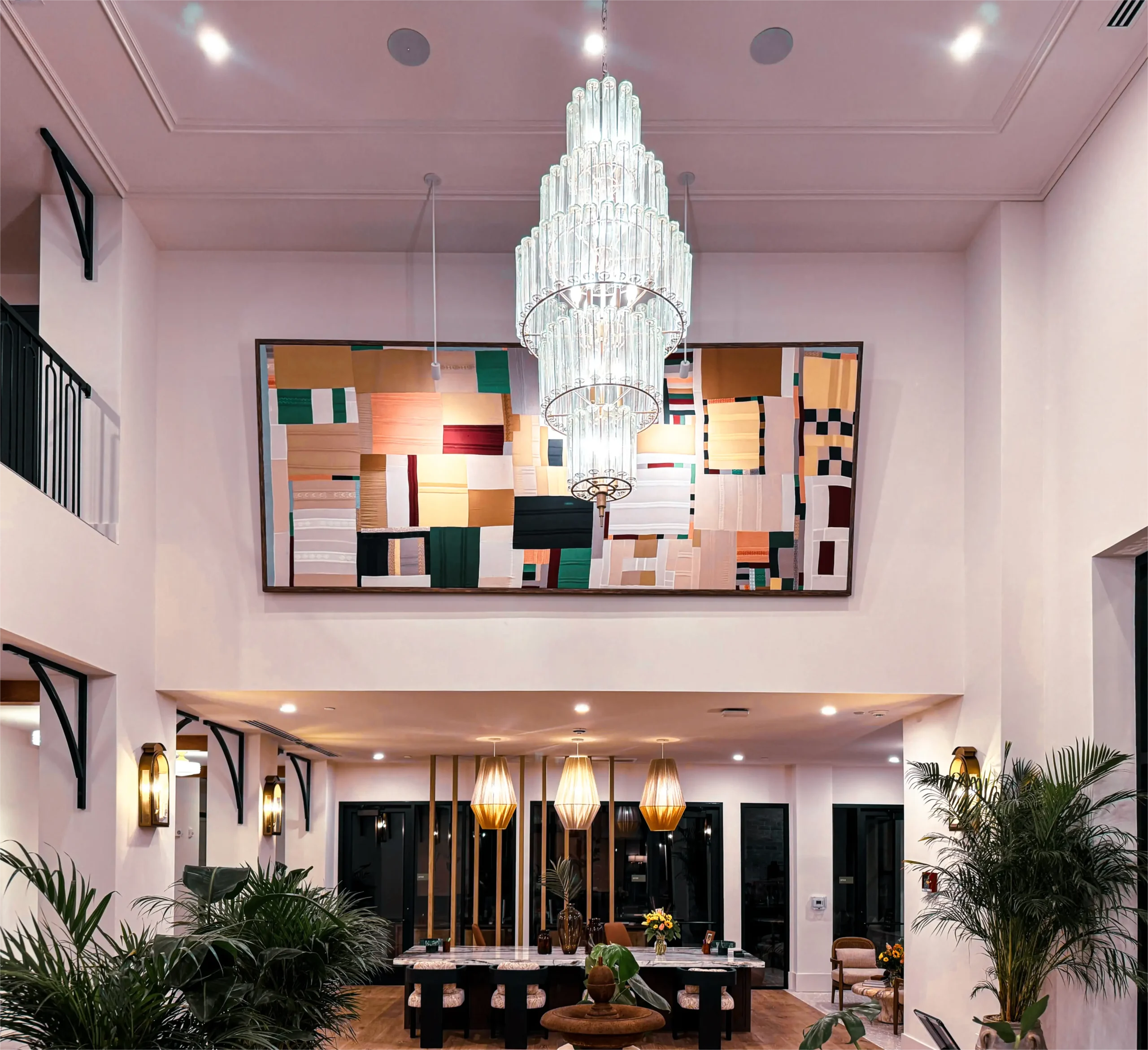 8 ft artwork hung 19 ft high on custom hardware, Ybor City