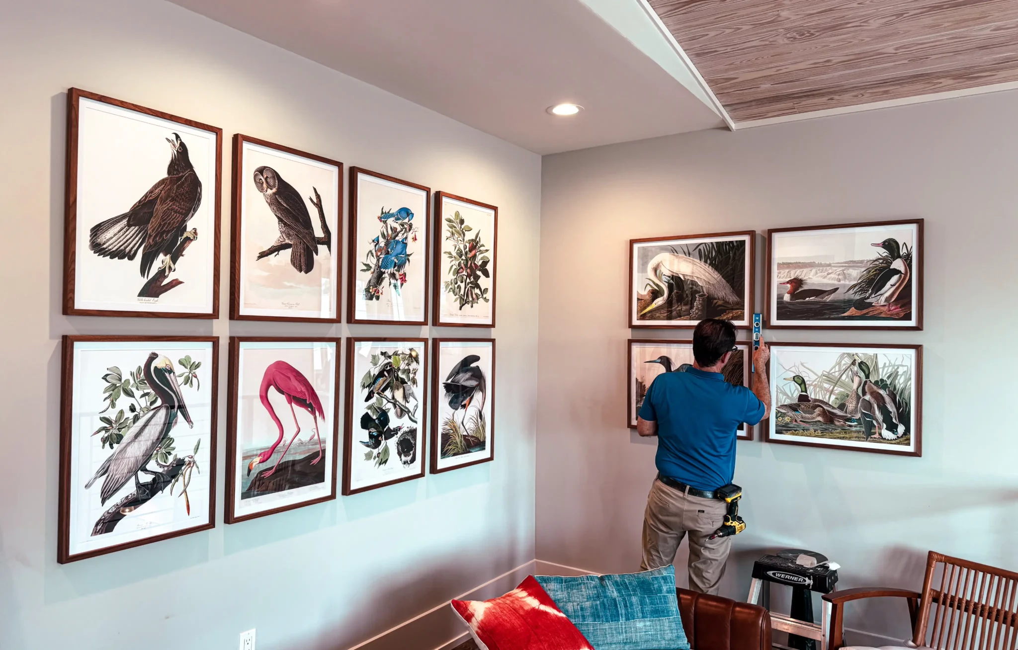 Botanical themed room art installation Orlando, Florida. Interior decor and artwork.